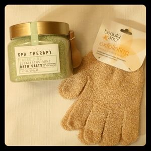 NWT Bath Salts, Exfoliating Gloves!
